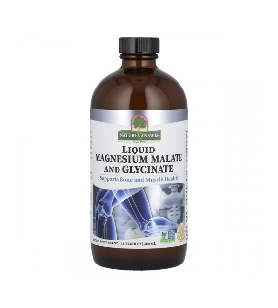 NATURE'S ANSWER Liquid Magnesium Malate and Glycinate (480 ml)