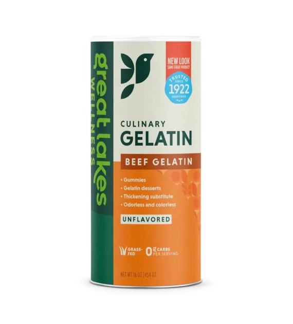 GREAT LAKES WELLNESS Culinary Gelatin - Beef Gelatin - Żelatyna wołowa (454 g)