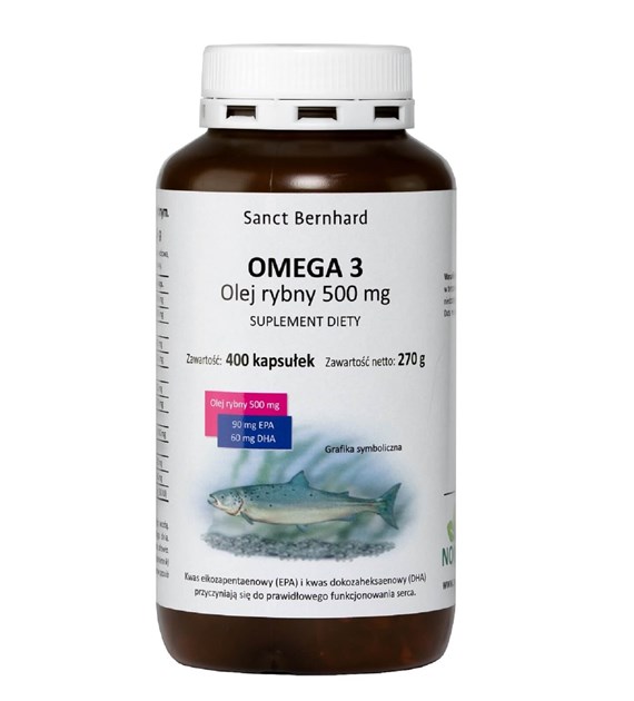 KRAUTERHAUS SANCT BERNHARD OMEGA 3 Olej rybny 500 mg (400 kaps.)