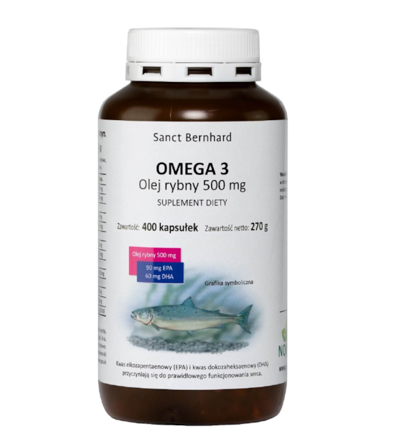 KRAUTERHAUS SANCT BERNHARD OMEGA 3 Olej rybny 500 mg (400 kaps.)