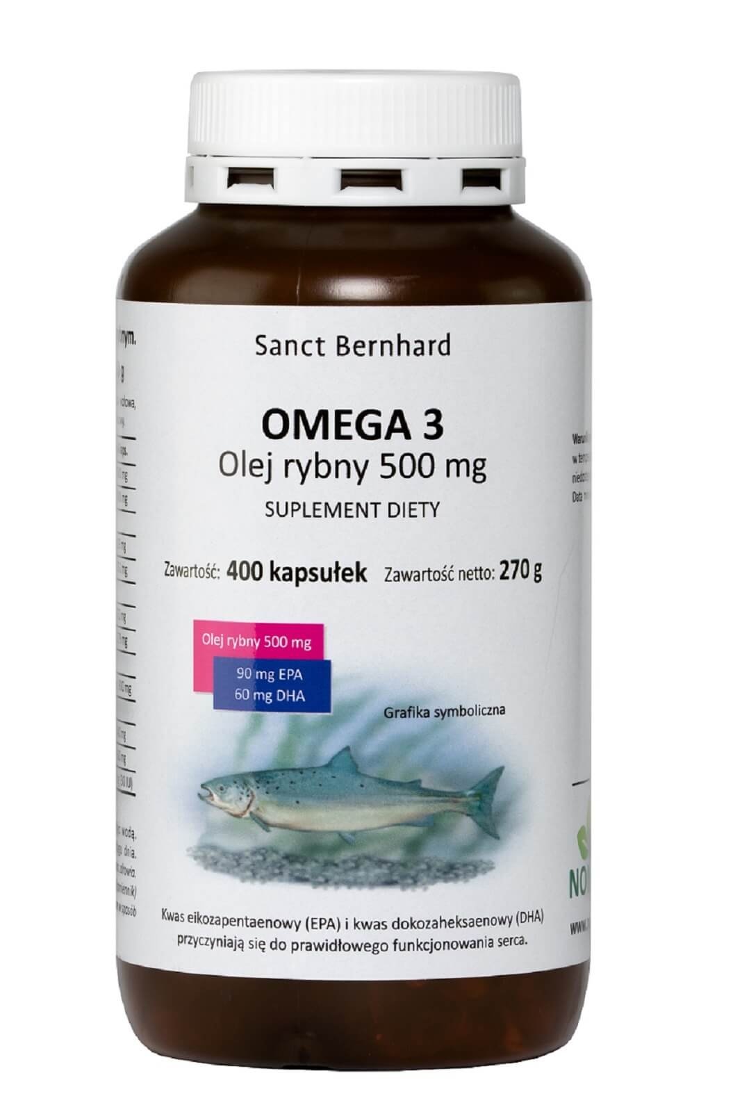 KRAUTERHAUS SANCT BERNHARD Omega 3 Fish Oil Capsules, 500 mg (400 caps)