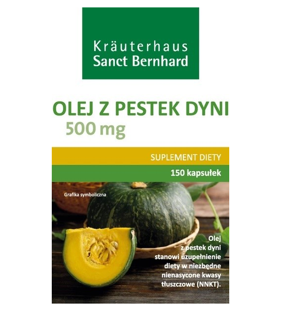 KRAUTERHAUS SANCT BERNHARD Olej z pestek dyni 500 mg (150 kaps.)