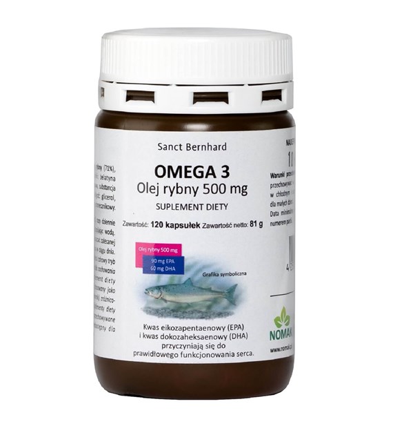 KRAUTERHAUS SANCT BERNHARD OMEGA 3 Olej rybny 500 mg (120 kaps.)