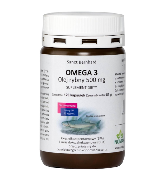 KRAUTERHAUS SANCT BERNHARD OMEGA 3 Olej rybny 500 mg (120 kaps.)