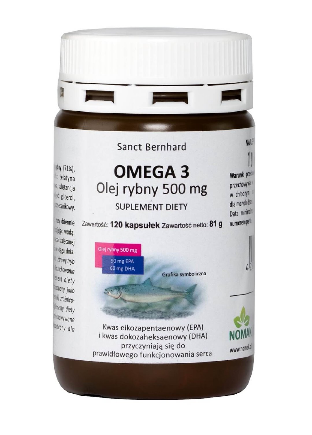 KRAUTERHAUS SANCT BERNHARD Omega 3 Fish Oil Capsules, 500 mg (120 caps)