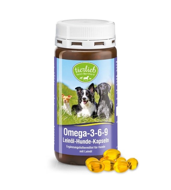 TIERLIEB Omega-3-6-9 Linseed Oil Dog Capsules (180 caps)