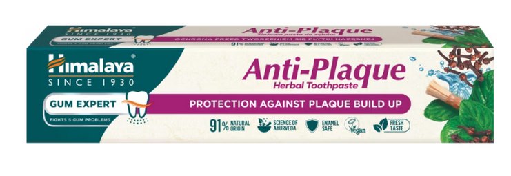 HIMALAYA Gum Expert ziołowa pasta do zębów Anti-Plaque - redukująca płytkę nazębną oraz bakterie na pow. zębów (75 ml)