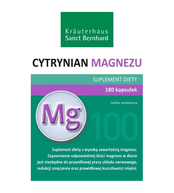 KRAUTERHAUS SANCT BERNHARD Cytrynian magnezu (180 kaps.)
