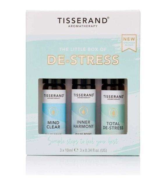 TISSERAND AROMATHERAPY The Little Box of De-Stress - Zestaw olejków eterycznych roll-on na odprężenie (3 x 10 ml)