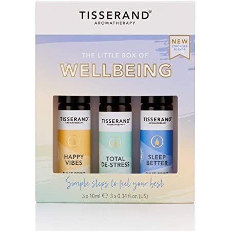 TISSERAND AROMATHERAPY The Little Box of Wellbeing - Zestaw olejków eterycznych roll-on dla poprawy nastroju (3 x 10 ml)