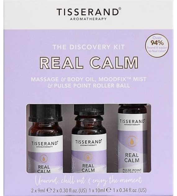 TISSERAND AROMATHERAPY Real Calm Discovery Kit - Zestaw produktów eterycznych na wyciszenie (2 x 9 ml, 1 x 10 ml)