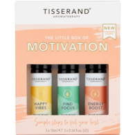 TISSERAND AROMATHERAPY The Little Box of Motivation - Zestaw olejków eterycznych roll-on na lepszą motywację (3 x 10 ml)