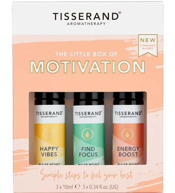 TISSERAND AROMATHERAPY The Little Box of Motivation - Zestaw olejków eterycznych roll-on na lepszą motywację (3 x 10 ml)
