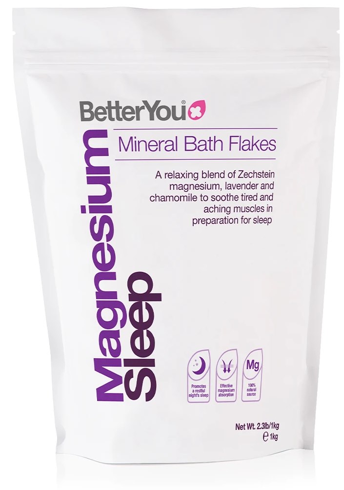 BETTERYOU Magnesium Flakes Sleep - Płatki Magnezowe do kąpieli na dobry sen (1 kg)