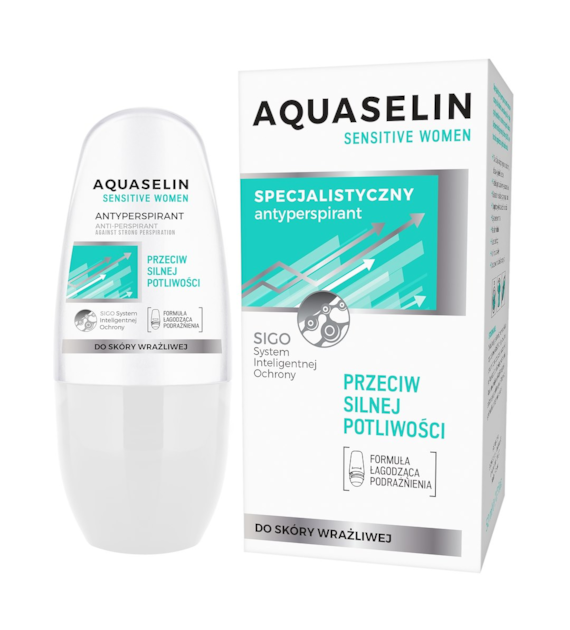 AQUASELIN Sensitive Women Specjalistyczny antyperspirant roll-on przeciw silnej potliwości (50 ml)