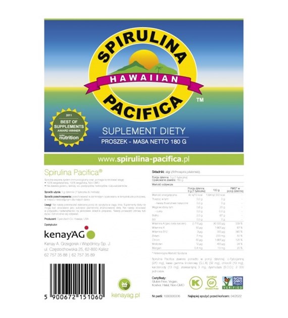 KENAY Hawajska Spirulina Pacifica (180 g)
