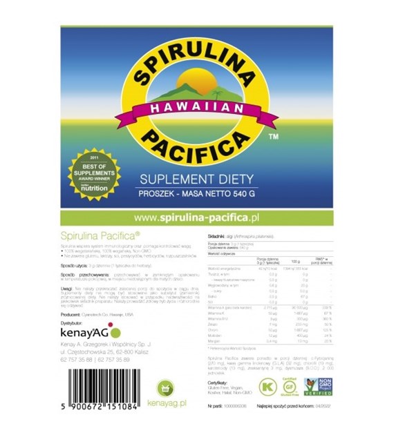 KENAY Hawajska Spirulina Pacifica (540 g)