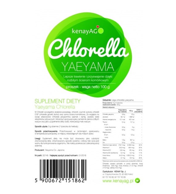 KENAY Chlorella YAEYAMA Powder (100 g / 3,527 oz.)