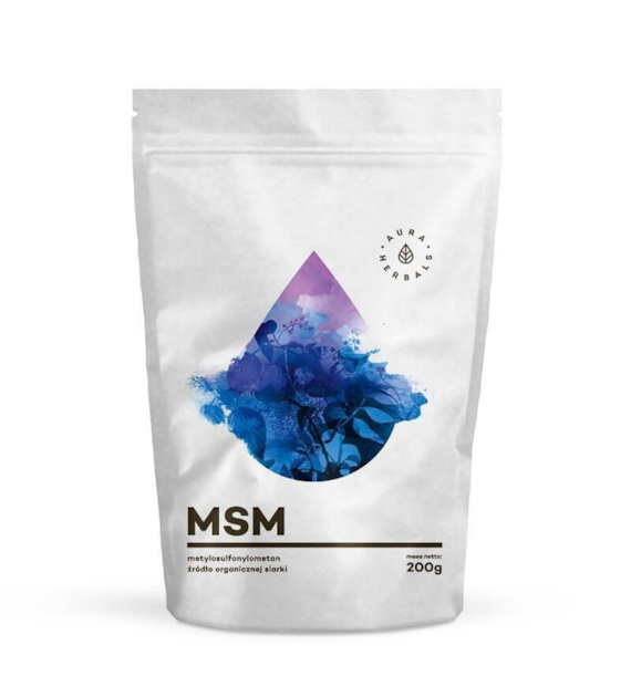 AURA HERBALS Siarka MSM - Metylosulfonylometan (200 g)