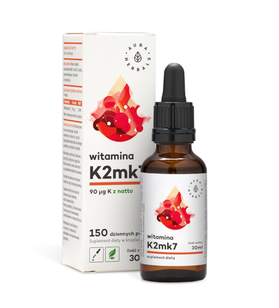 AURA HERBALS Witamina K2mk7 w kroplach (30 ml)