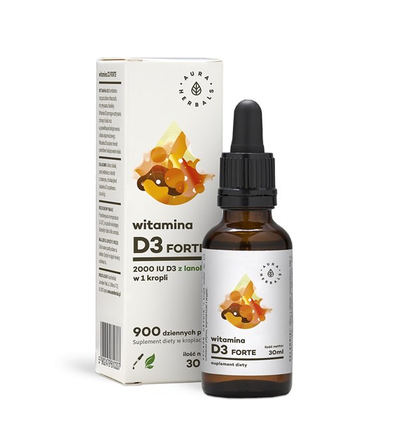 AURA HERBALS Vitamin D3, 2000 IU FORTE (30 ml / 1 fl. oz.)