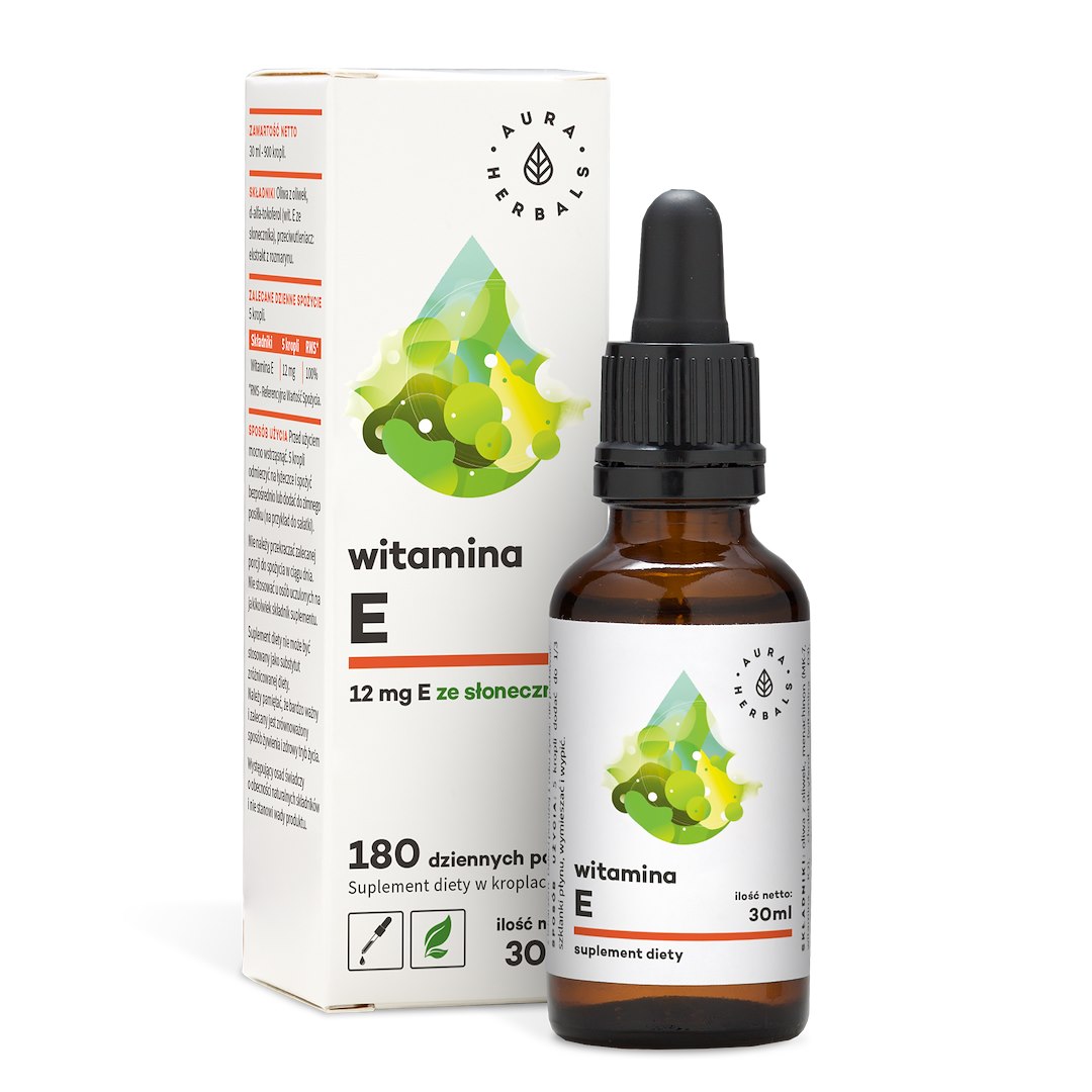 AURA HERBALS Witamina E - Suplement diety w kroplach (30 ml)