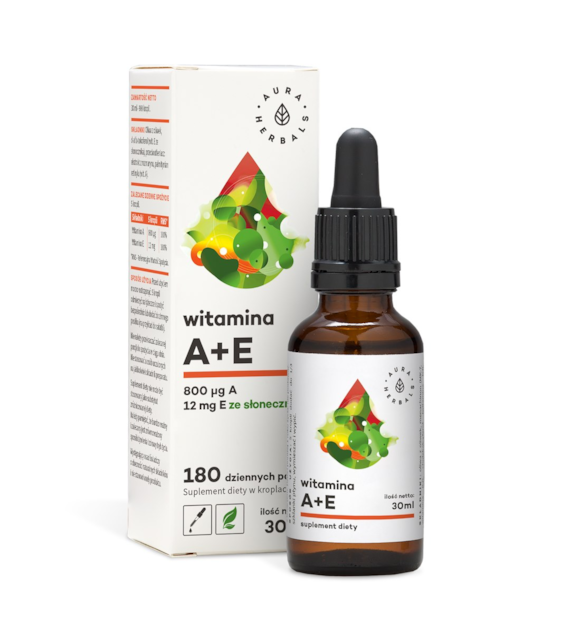 AURA HERBALS Witamina A + E - Suplement diety w kroplach (30 ml)