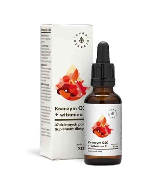 AURA HERBALS Koenzym Q10 + witamina E - w kroplach (30 ml)