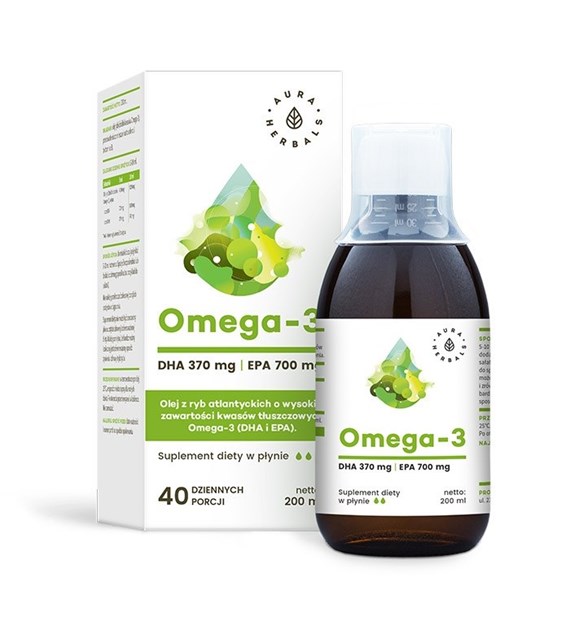 AURA HERBALS Omega-3 -370 DHA / 700 EPA (200 ml / 6,76 fl. oz.)