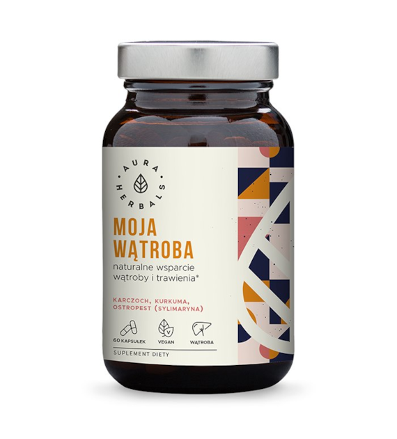AURA HERBALS Moja Wątroba: karczoch + ostropest + kurkuma (60 kaps.)