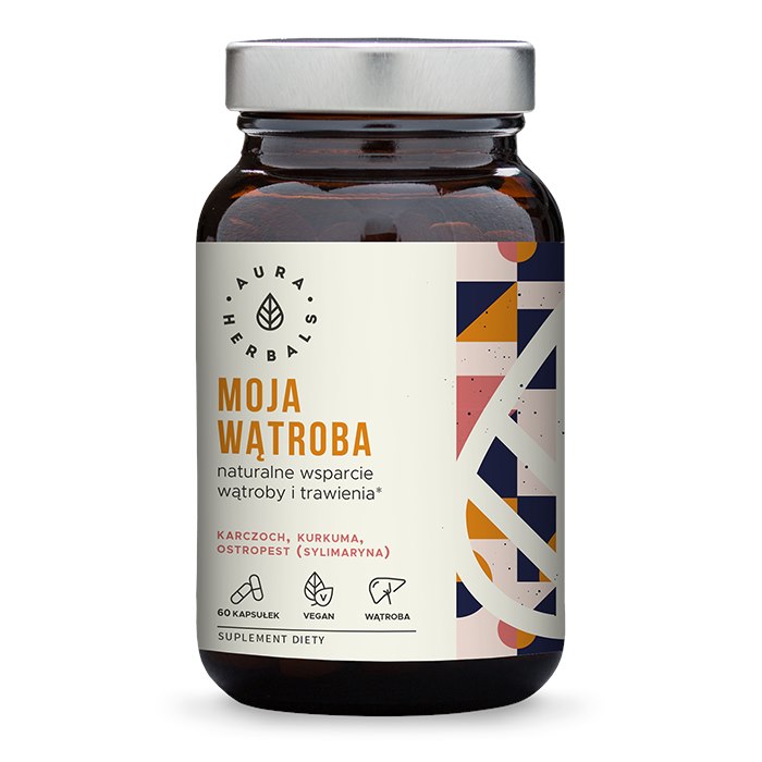 AURA HERBALS Moja Wątroba: karczoch + ostropest + kurkuma (60 kaps.)