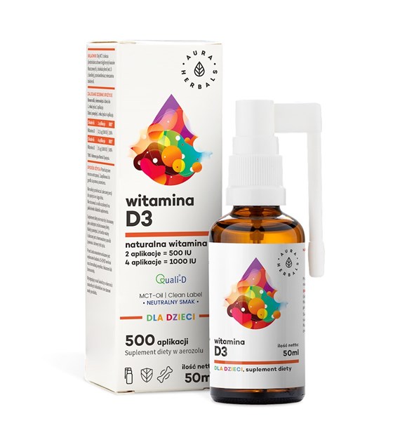 AURA HERBALS Vitamin D3 for children, MCT (50 ml / 1,69 fl. oz.)