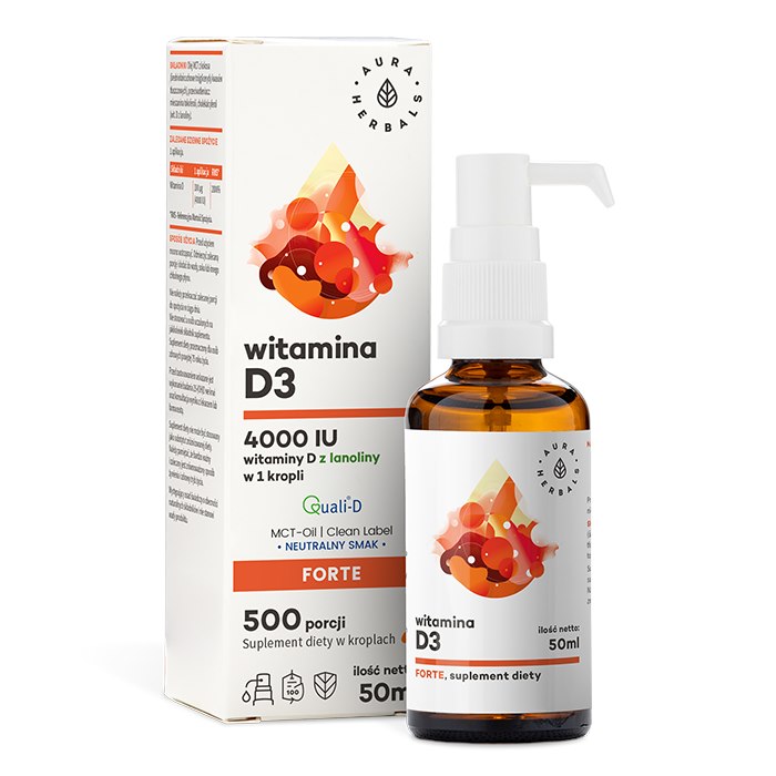 AURA HERBALS Witamina D3 4000 IU w oleju MCT (50 ml)