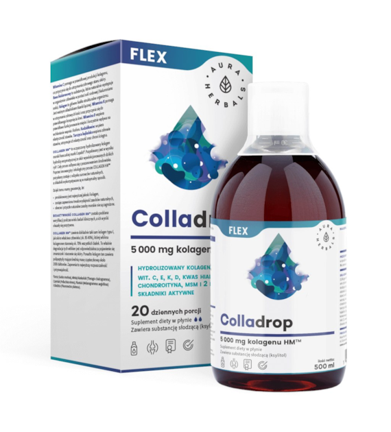 AURA HERBALS Colladrop Flex - Kolagen  HM 5 000 mg w płynie (500 ml)