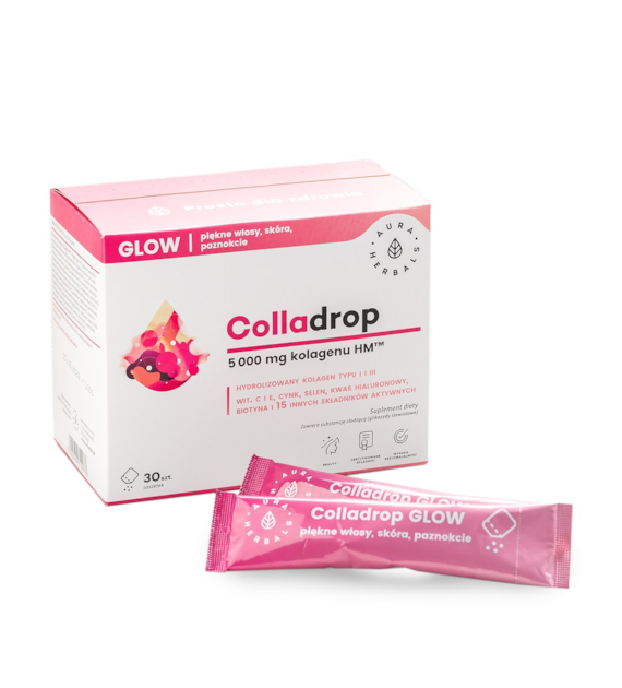 AURA HERBALS Colladrop Glow - Kolagen HM 5000 mg saszetki 6,2 g (30 szt.)