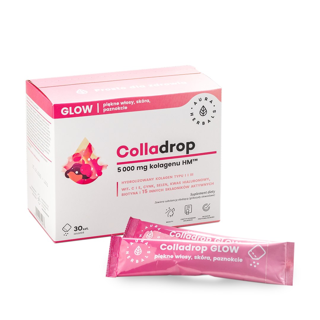 AURA HERBALS Colladrop Glow - Kolagen HM 5000 mg saszetki 6,2 g (30 szt.)