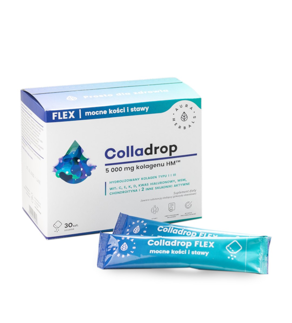 AURA HERBALS Colladrop Flex - Kolagen HM 5000 mg saszetki 6,5 g (30 szt.)