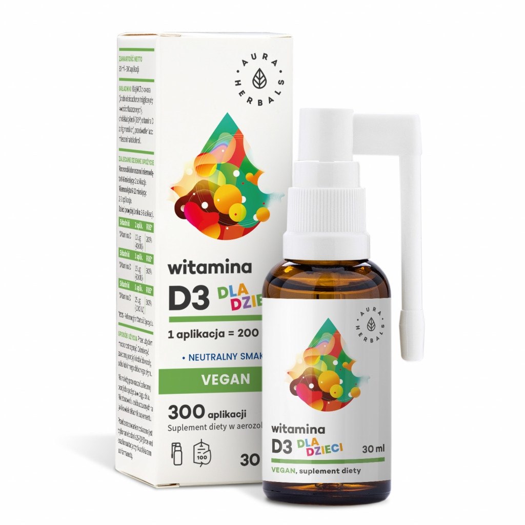 AURA HERBALS Witamina D3 Vegan dla dzieci (30 ml)
