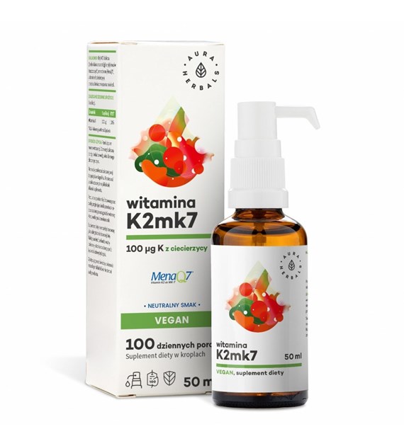 AURA HERBALS Vitamin K2mk7, 100 mcg Vegan (50 ml / 1,69 fl. oz.)