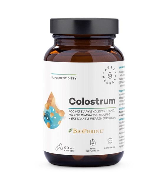 AURA HERBALS Colostrum, 700 mg + BioPerine (90 caps)