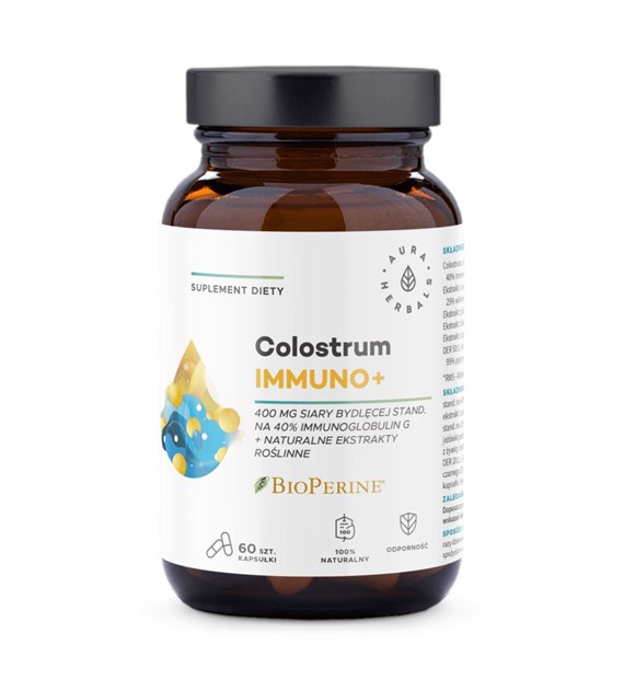 AURA HERBALS Colostrum Immuno + BioPerine (60 kaps.)
