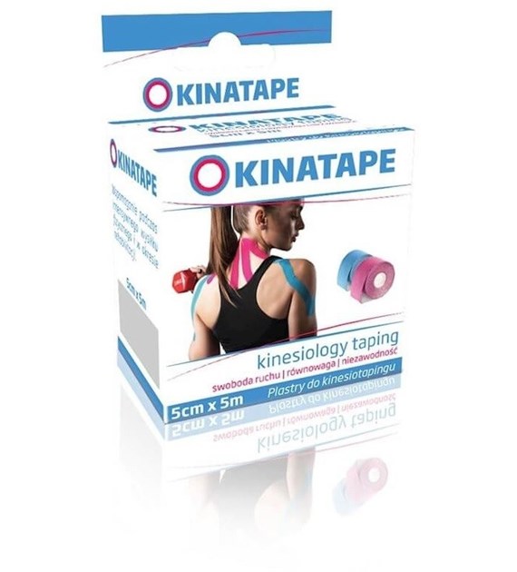 AURA HERBALS Kinatape - plastry do kinesiotapingu - kolor niebieski (5 m x 5 cm)