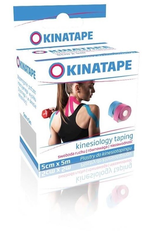 AURA HERBALS Kinatape - plastry do kinesiotapingu - kolor niebieski (5 m x 5 cm)