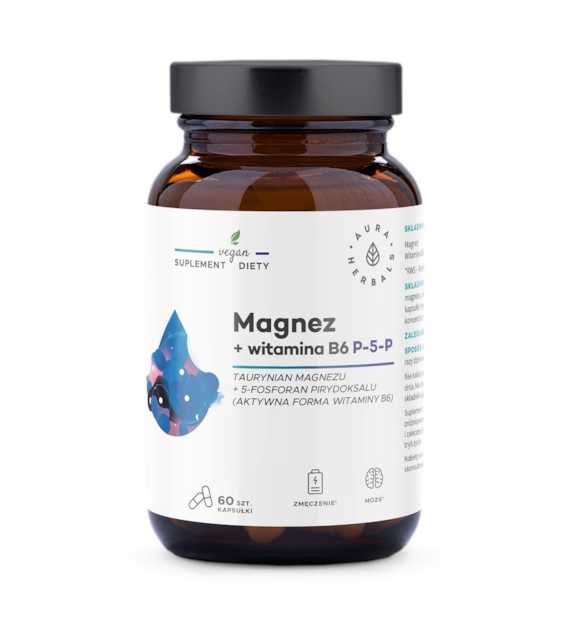 AURA HERBALS Magnez + Witamina B6 (60 kaps.)