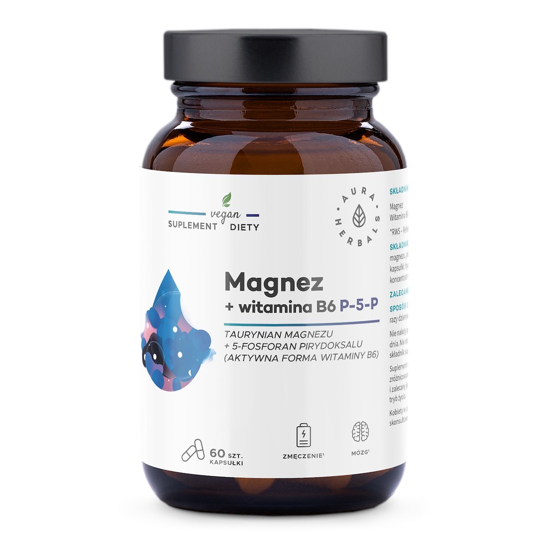 AURA HERBALS Magnez + Witamina B6 (60 kaps.)
