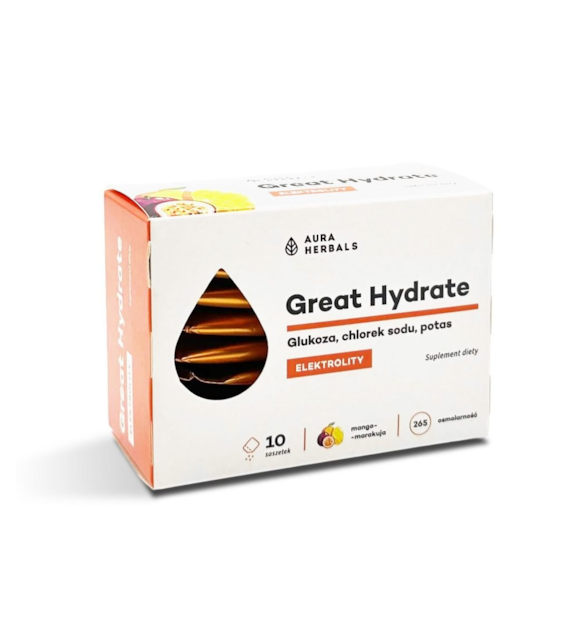 AURA HERBALS Great Hydrate - Elektrolity - smak mango-marakuja (10 szt.)