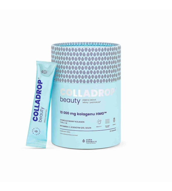 AURA HERBALS Colladrop® Beauty, kolagen HMG™ 10000 mg, ananas, saszetki (30 szt.)