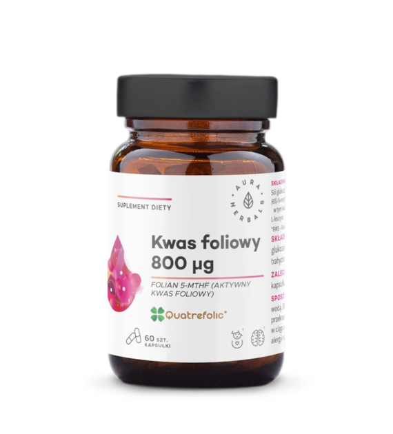 AURA HERBALS Kwas foliowy 800 µg (60 kaps.)