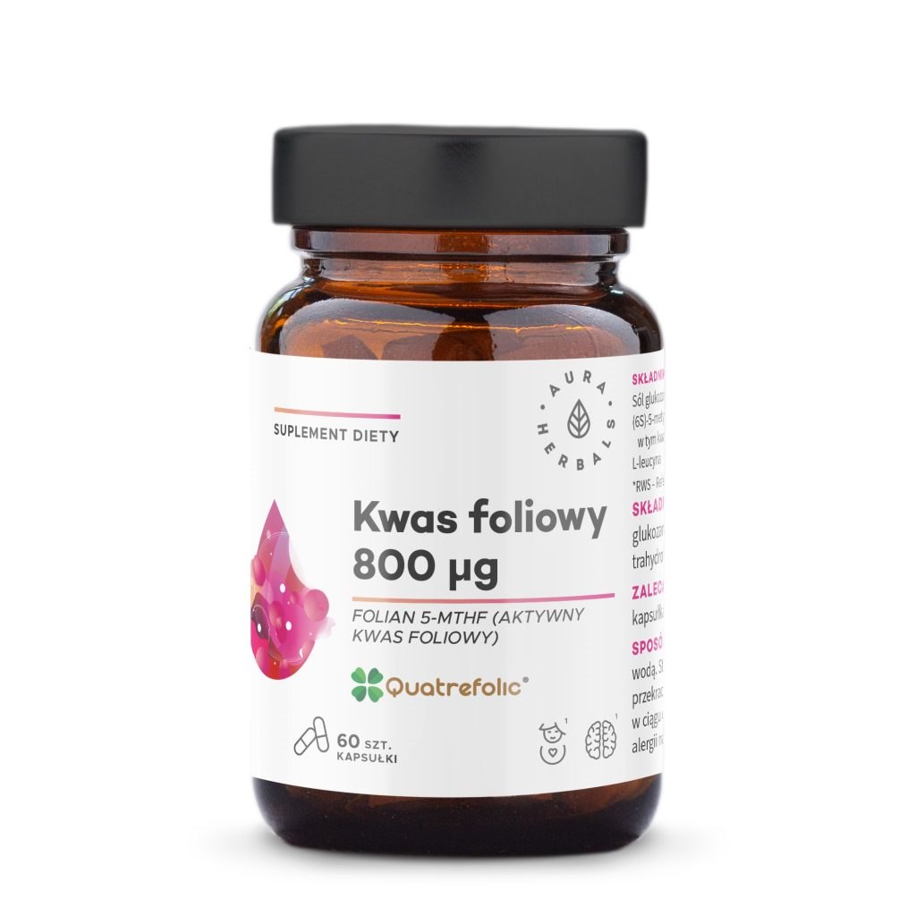 AURA HERBALS Kwas foliowy 800 µg (60 kaps.)