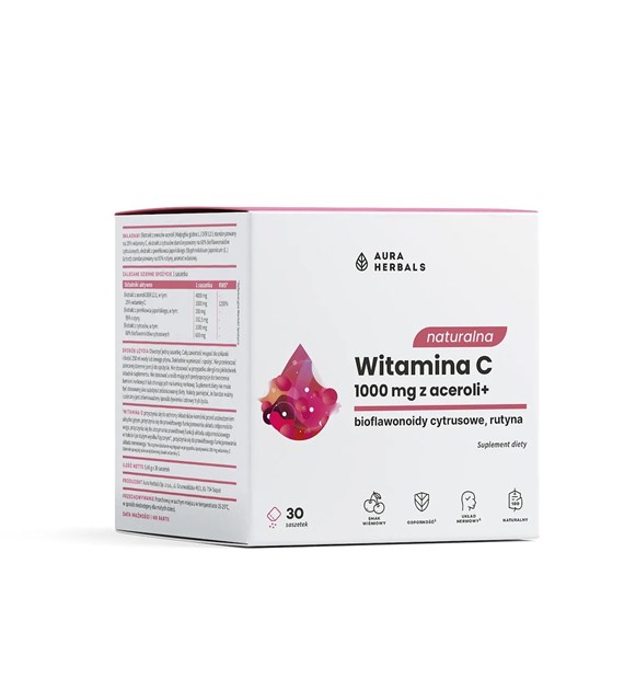 AURA HERBALS Natural Vitamin C 1000 mg from acerola, sachets (30 pcs.)